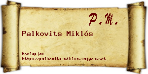Palkovits Miklós névjegykártya