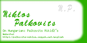 miklos palkovits business card